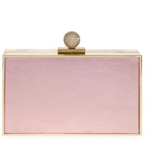 Sophia Webster Clara Satin Clutch Bag Pink Blue Green Box Bag Crystal Ball Clasp